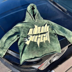 Custom Logo Streetwear vintage acid wash High Quality Heavyweight oversized 100% cotton French Terry Puff Print Hoodies