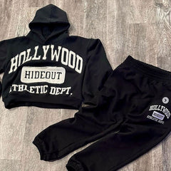 Custom Applique Patches Embroidery Brown Tracksuit Acid Wash Sun Faded Flared Sweatsuit Zip Up Hoodie And Sweatpants Set Men