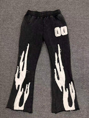 Custom High Quality Printing Tracksuit 100% Cotton French Terry acid wash Hoodie Sweatpants and Hoodie Jogger Set