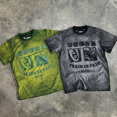OEM ODM Acid Washed T-shirts Men Vintage Tee Wash Graphic Tshirts With Custom Printing Oversize Mens Distressed T Shirt
