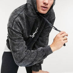 Mens Custom High Quality Oversized Thick Longsleeve Relaxed Fit Fleece Vintage Style Stone Acid Washed Out Pullover Sweatshirts