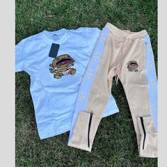 New Arrival Fall Custom Logo Two Piece Training Wear Jogger Sets Sweat Suits Short Sleeve Men Tracksuit