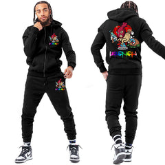 custom logo streetwear mens sweat suits outdoor cotton jogger sweatsuit two piece tech fleece unisextracksuit set