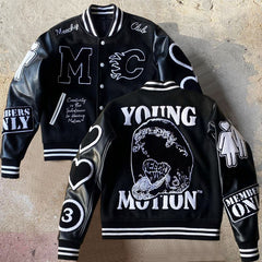 Oem Manufacturer High Quality Chenille Embroidery Men College Custom Baseball Bomber Letterman crop Leather Varsity Jacket