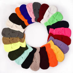 Winter men's face mask, warm hood, sports scarf, skiing hat, three hole wool hat, outdoor cycling knitted pullover hat