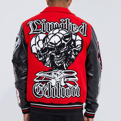 Custom bomber varisty jacket winter leather sleeves wool baseball letterman vintage varsity jacket for men
