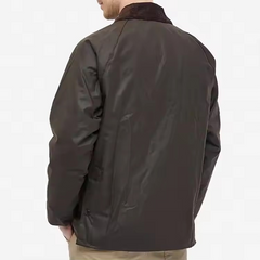 Waxed Jackets Corduroy Collar Custom 100% Cotton Men 100% Cotton Zip Closure & Storm Flap