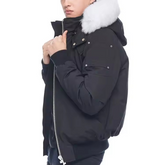 Wholesale customized logo fashion mens fur collar hooded bomber jackets