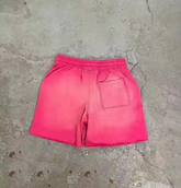 custom logo raw edge distressed tie dye essential washed vintage 100% cotton french terry sweat acid wash shorts for men