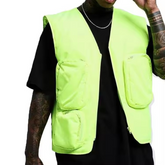 Fashion wholesale custom mens sleeveless neon utility cargo vest vintage gilet