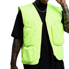 Fashion wholesale custom mens sleeveless neon utility cargo vest vintage gilet