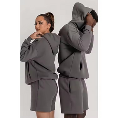 Custom Logo Unisex Men Shorts And Hoodie Sweatshirt Sweat Jogger Short Set Men