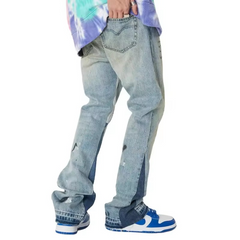 USA Aymir Style High Quality Stylish Wholesale 2020 Designer Blue Male Streetwear Jen Ripped Laser Men's Denim Pant Custom Jeans