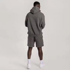 Custom Logo Unisex Men Shorts And Hoodie Sweatshirt Sweat Jogger Short Set Men