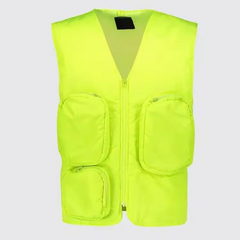 Fashion wholesale custom mens sleeveless neon utility cargo vest vintage gilet