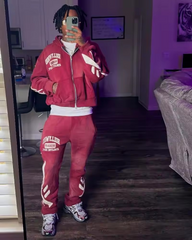 Custom heavyweight fleece vintage sun faded embroidery patch men hoodies set