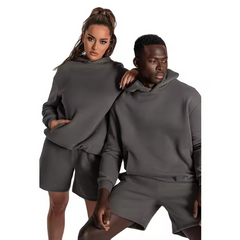 Custom Logo Unisex Men Shorts And Hoodie Sweatshirt Sweat Jogger Short Set Men