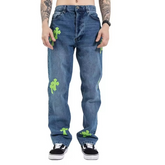 2021 Stylish Flare Male Skinny Regular Fit Gent Black Skiny Damage Cargo Patchwork Maong Men's Jeans Stacked Denim Pants For Men