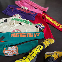 Custom logo Streetwear Puff Print Sweatpants 100% cotton Fleece Sports Jogger Stacked men's pants pantalons pour hommes