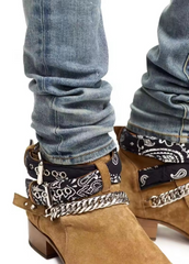 mens jeans high quality custom logo Distressed Stacks embroidered Snake Whiskers Denim Jean For Men