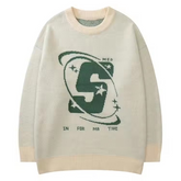 Custom make OEM & ODM men sweaters jacquard cartoon pullover knitwear black crew neck cotton fashion style long knit sweater