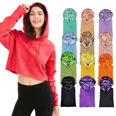 Women Wholesale Custom Logo Cropped Oversized Luxury Fashionable Satin Silk Hood Satin Lined Crop Top Hoodie With