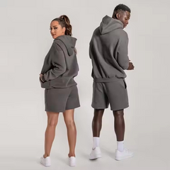 Custom Logo Unisex Men Shorts And Hoodie Sweatshirt Sweat Jogger Short Set Men