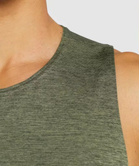 Men's Gym Sports 100% Polyester Exercise Men Straight Hem Slim Marl Sleave Less Tanktops Tank Tops Muscle Tee Sando For Men