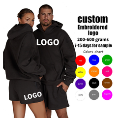 Oem High Quality Heavyweight Cotton Private Label French Terry Or Fleece Unisex Women Men Custom Logo Sweatpants And Hoodie Set