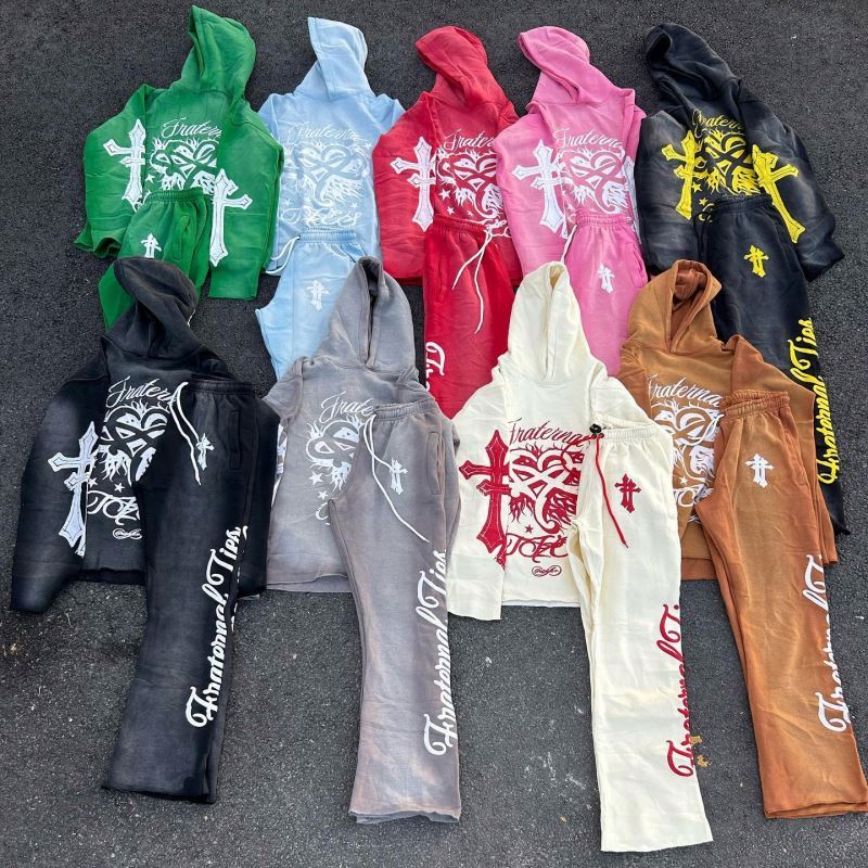 OEM New Fashion Streetwear Digital printing Vintage Acid Wash Cropped Sun Faded Hoodie Men