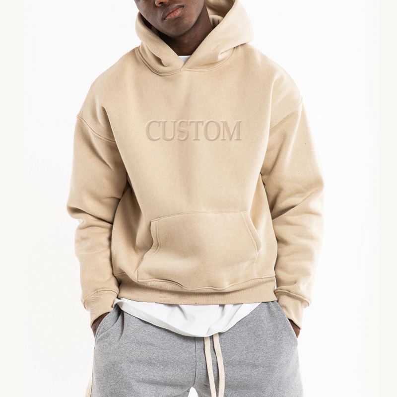 Cotton French Terry Oversize Hoodie StreetWear Thick Fleece Undefined Drop Shoulder Plain Blank Custom Men hoodies&sweatshirts