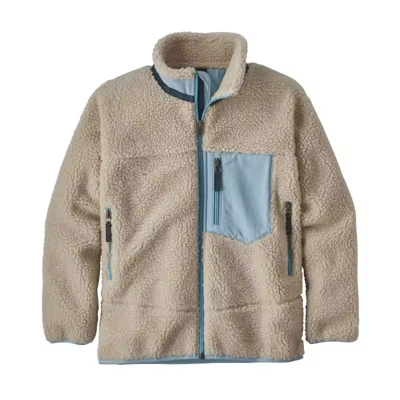 Custom Wholesale Polar Fleece Plush Zip Up Thicken Coat Embroidery Plus Size Men's Unisex Winter Cardigan Sherpa Fleece Jacket