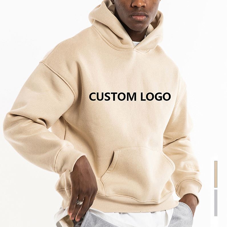 Cotton French Terry Oversize Hoodie StreetWear Thick Fleece Undefined Drop Shoulder Plain Blank Custom Men hoodies&sweatshirts