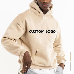 Cotton French Terry Oversize Hoodie StreetWear Thick Fleece Undefined Drop Shoulder Plain Blank Custom Men hoodies&sweatshirts