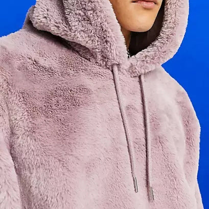 clothing factory wholesale pink oversized faux fur purple cashmere fluffy hoodie men