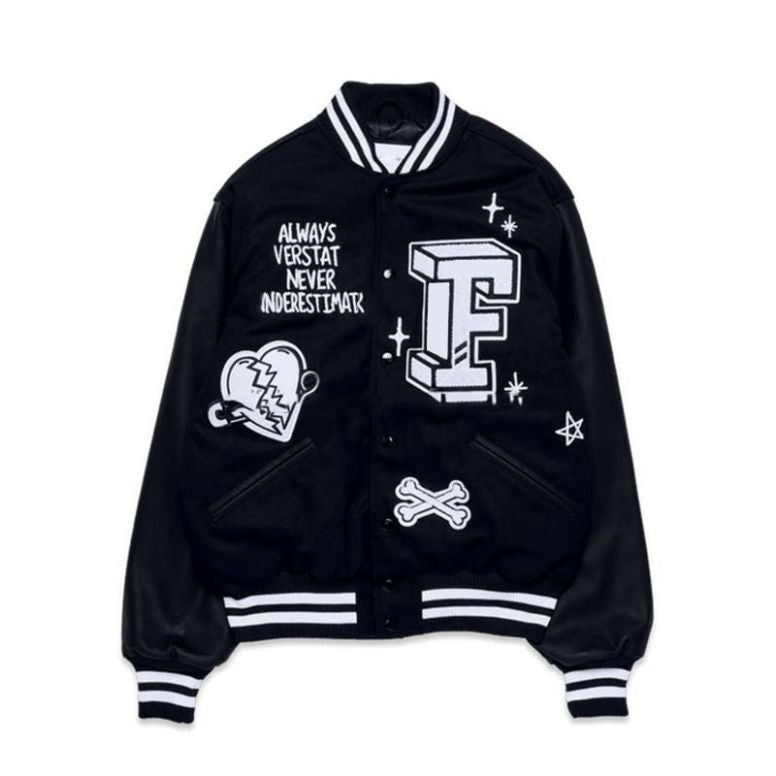 OEM custom high quality chenille embroidery leather sleeves baseball bomber letterman varsity jacket for men