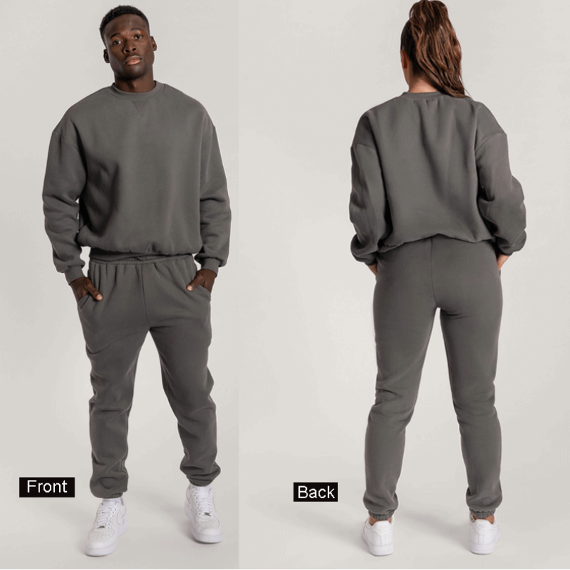 Oem High Quality Heavyweight Cotton Private Label French Terry Or Fleece Unisex Women Men Custom Logo Sweatpants And Hoodie Set