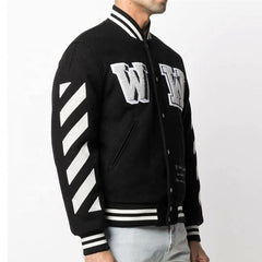 OEM custom casual wool blend chenille embroidery baseball letterman bomber varsity jacket for men