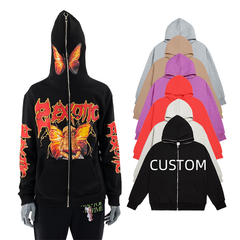 Custom LOGO wholesale Full Face Zip Up Blank Screen Print Men sweater Jacket Coat Men's Zip Hoodie With Zipper