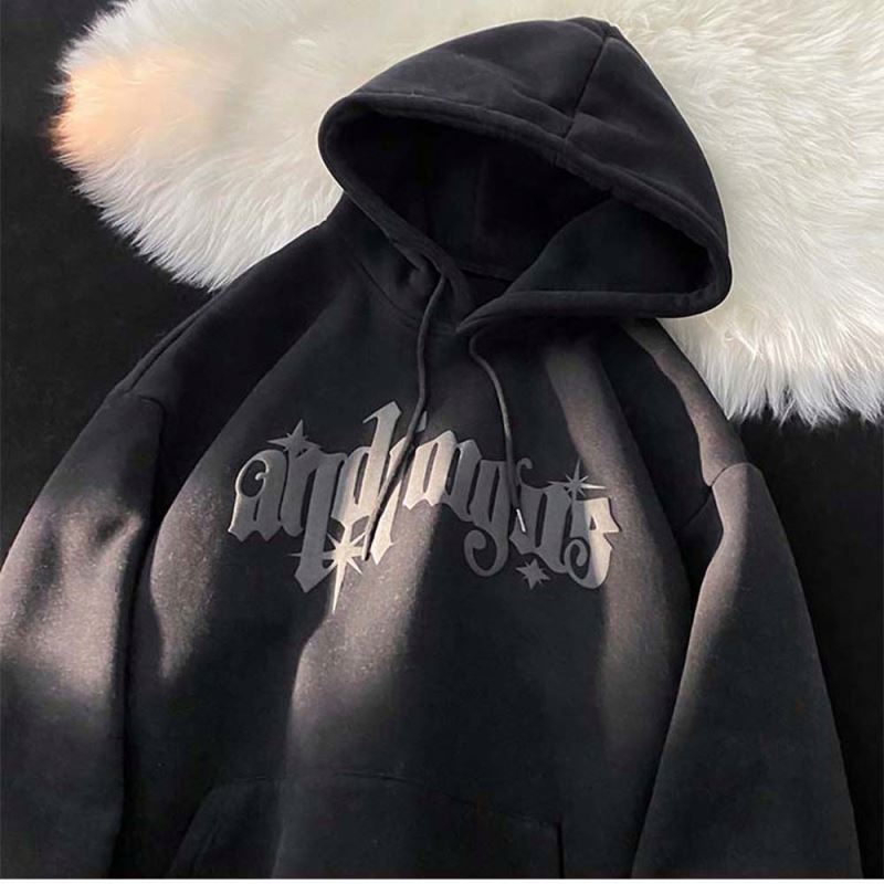 High Quality Cotton Drawstring Drop Shoulder Fleece Hoodie Streetwear Puff Print Hoodie Rib Design Bottom Custom Logo Hoodie