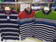 Wholesale OEM Fashion Custom Mens Red Pin Stripe Line Polo T Shirts With Collars