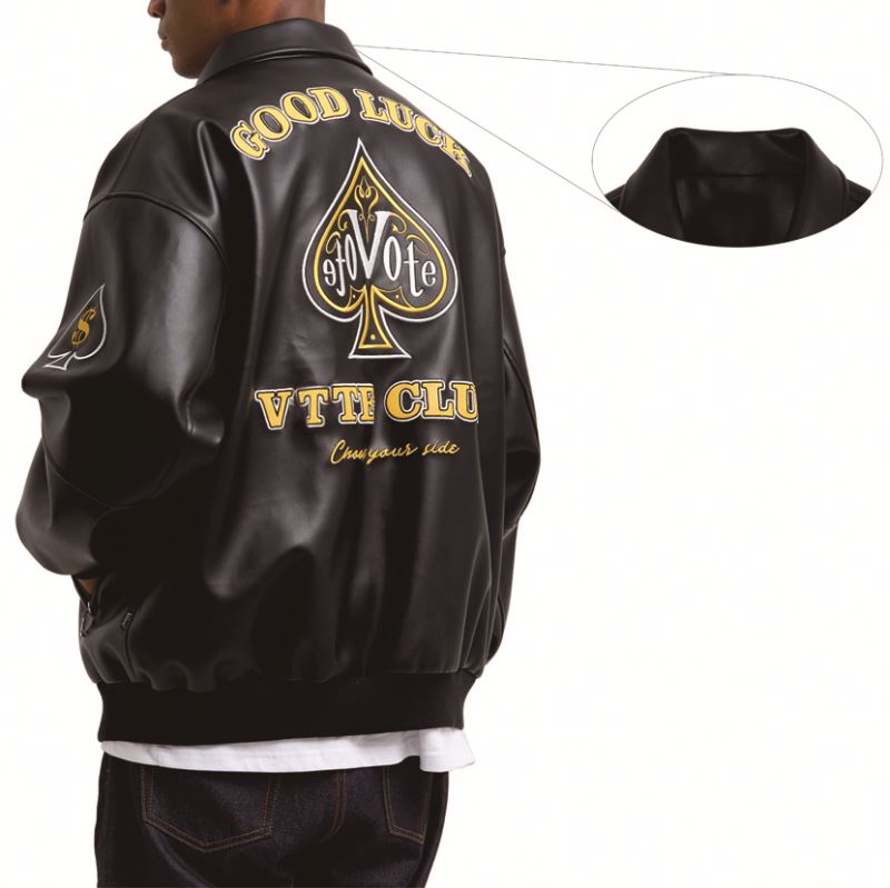 Custom embroidery logo baseball jacket men's letterman jackets heavy weight plus size mens Genuine Leather jacket