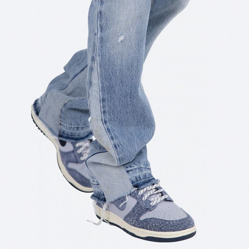 2022 custom men's clothing fashion vintage flare jeans mens jeans pants in blue