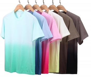 Men's Stylish Gradient Color Pattern Shirt, Casual Breathable Crew Neck Short Sleeve Tee Top T-shirt