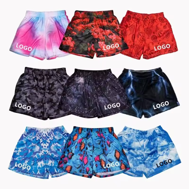 OEM Summer Custom Logo High Quality Basketball Polyester Gym Workout Sublimation Pocket Men's Mesh Shorts