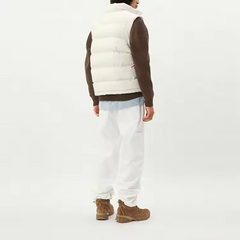 Men's custom polyester puffer vest padded for winter with front zipper