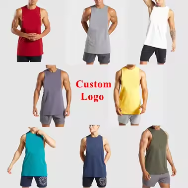 Custom Wholesale Fitness Sports Workout Gym Clothing Tank Top Bodybuilding Stringer Vest Custom Cotton Gym Mens Running Singlet