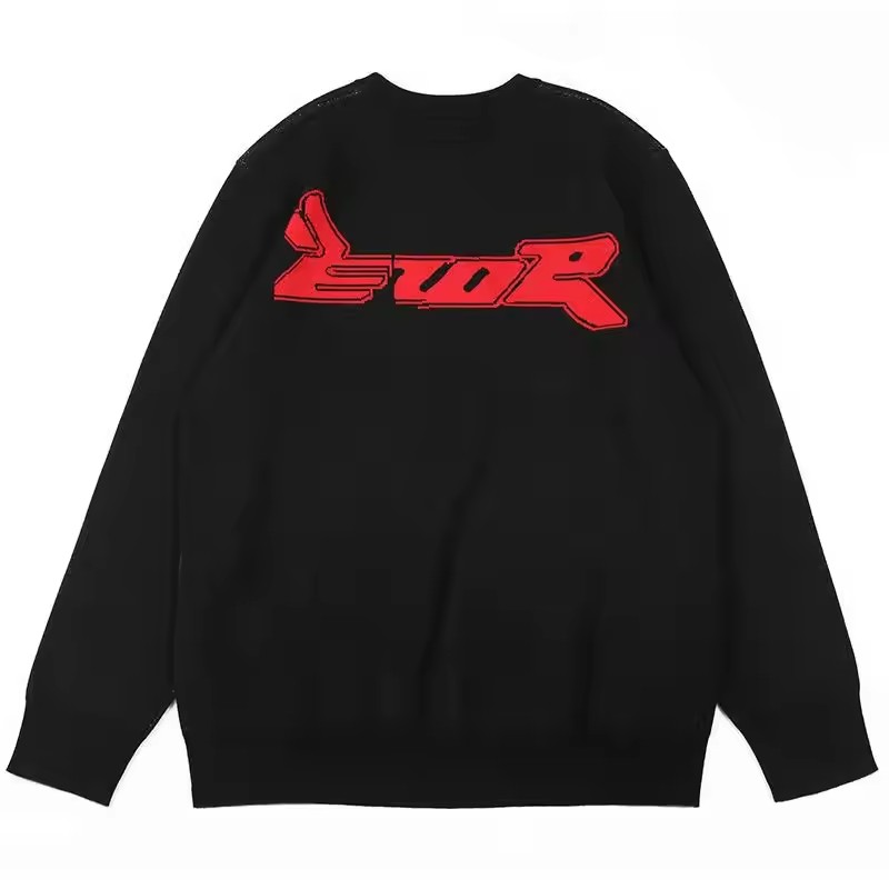 2023 Custom LOGO OEM & ODM men Jacquard sweater pullover crew neck knit winter unisex cotton knitwear custom knitted sweater men