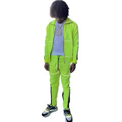 Custom Made High Quality Men Streetwear Reflective Sweatsuit Jogger Pants Mens Luxury Casual Track Suits Reflective Tracksuits