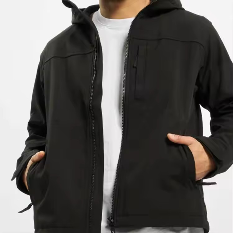 In black custom logo mens fashion work jackets with meshing lining